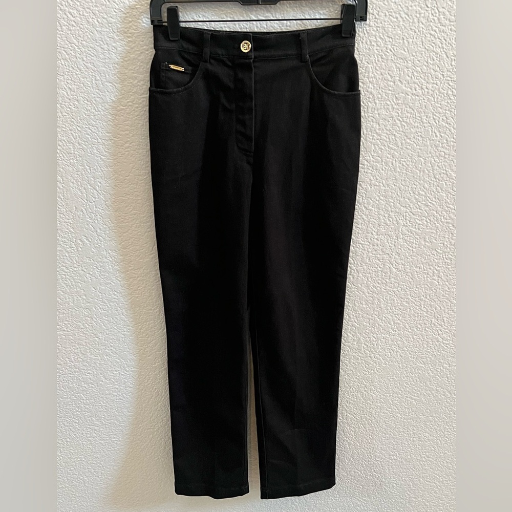 ST. JOHN SPORT Black Straight Leg Trousers Pants Size 2